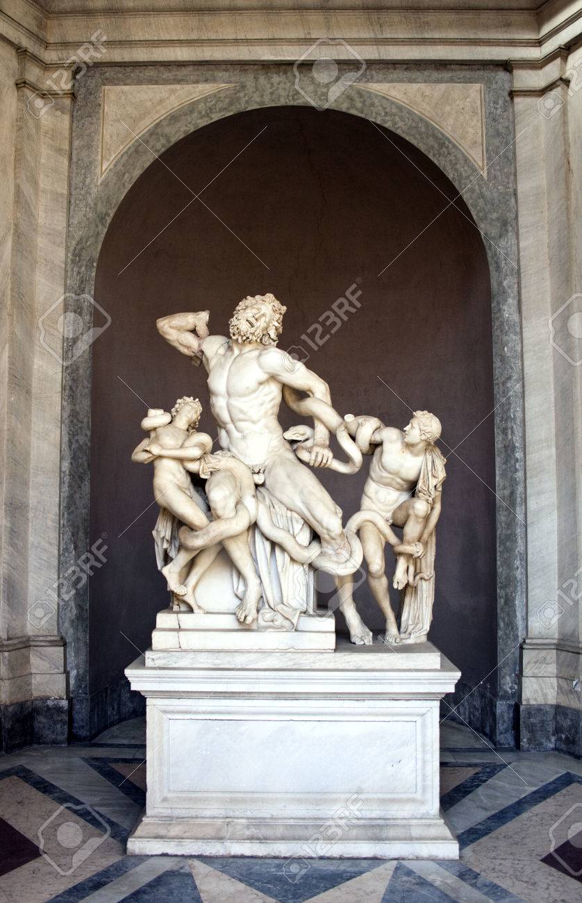 ラオコーン高さ:60cm,イタリア語:Gruppo del Laocoonte 4K Laocoon Statue / Gruppo del Laocoonte at the Vatican